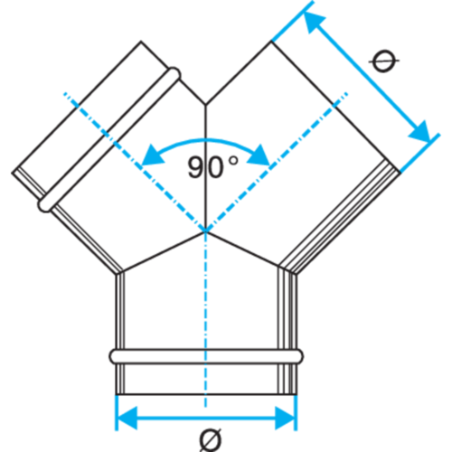 Broekstuk 90°: CS 90°